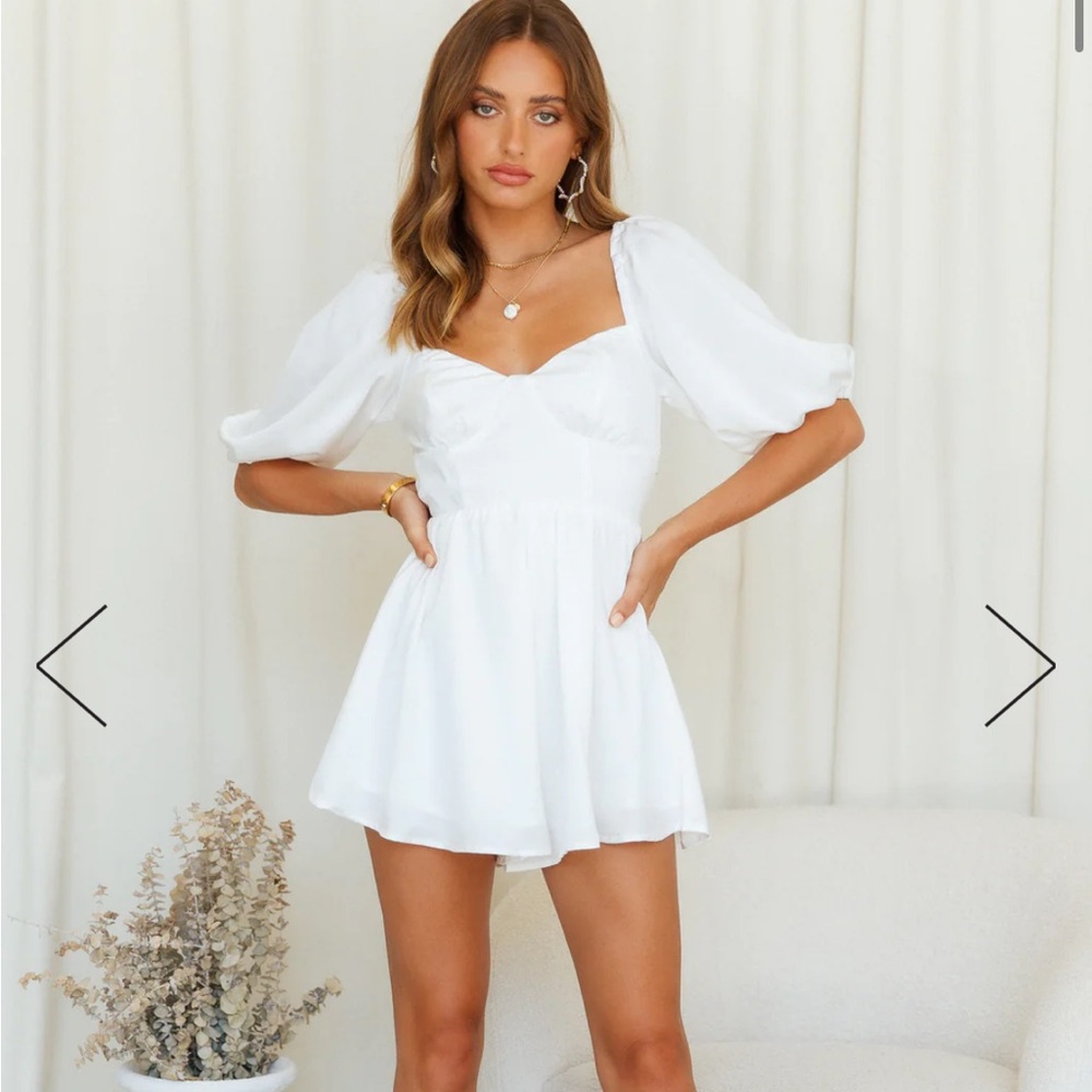 Hello Molly White Romper “beggin for your romper white”